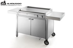Piastra cottura a gas con ruote, potenza 10 kW 