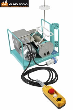 Argano per Ponteggi - Velocità 30 m/min - Portata Max 150 kg - Potenza 0,8 kW 