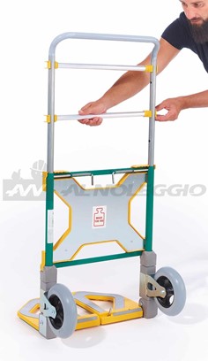 Carrello pieghevole con ruote antiforatura e manico regolabile 