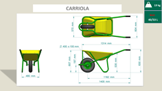 Carriola ergonomica con ruota gonfiabile e telaio rinforzato 
