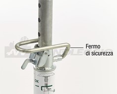 Puntelli telescopici per edilizia con regolazione a cricchetto e piastre forate 