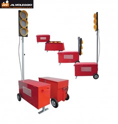 Impianto semaforico mobile da cantiere a led 