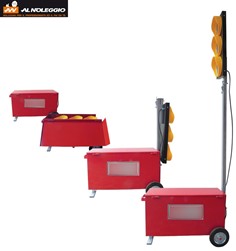 Semaforo mobile con lanterna regolabile in altezza fino a 220 cm 