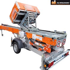Autoscala aerea per movimentazione di materiale, telaio in alluminio e altezza di lavoro 24,30 m 