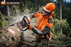 Motosega professionale per taglio legna - Vista laterale 