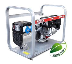 Generatore 6 kW con ruote integrate per un facile spostamento in cantiere 