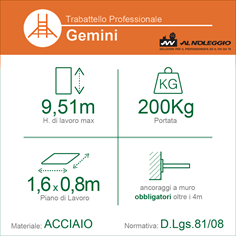 Trabattello Gemini - Struttura robusta e resistente alle intemperie 