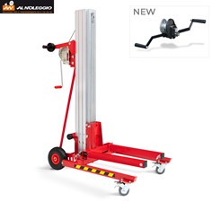Elevatore con sistema di sicurezza IPB e MSU, doppio manico per verricello con freno, altezza di carico 28 cm 