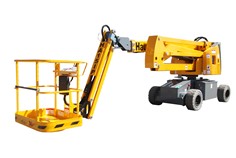 Piattaforma semovente articolata 15 mt sbraccio 8,45 mt - Ideale per grandi costruzioni e manutenzioni, con altezza di lavoro fino a 15 mt e portata cesta di 230 Kg. 