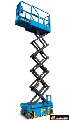 Noleggio Piattaforma semovente elettrica a pantografo 7.6 metri, ideale per lavori di manutenzione a Oderzo. ideale per lavori di manutenzione, grazie alla sua altezza massima di lavoro di 7,6 metri. 
