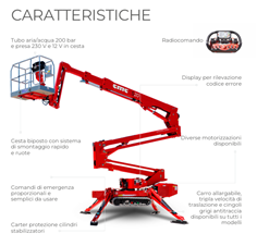 Piattaforma cingolata ragno, caratteristiche principali 