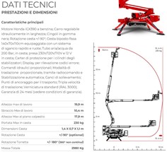 Scheda tecnica piattaforma cingolata ragno 