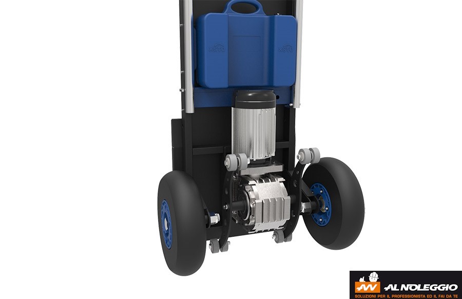 Carrello Saliscale Elettrico 800W Con Batteria Al Litio 48V – Carico 220 Kg, Autonomia 3600 Gradini – Per Traslochi E Logistica