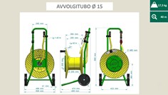 Carrello avvolgitubo professionale con tubo flessibile rinforzato 40m 