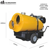 Generatore di aria calda BV 500 con gomme pneumatiche e filtro esterno 
