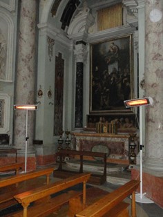 Lampada a infrarossi riscaldante per risparmio energetico in locali 